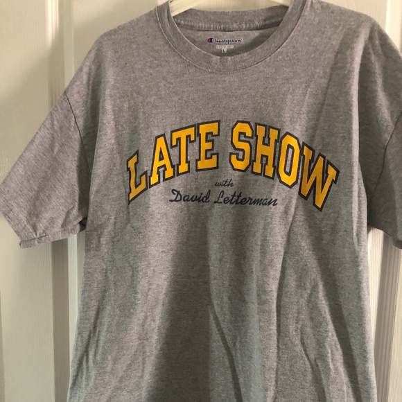 Vintage 90's Adult Gray L The Late Show with David Letterman Champion T-Shirt - Picture 1 of 4